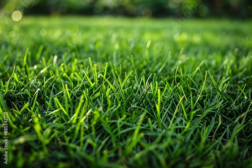 Close-Up View of Lush Green Grass in a Garden