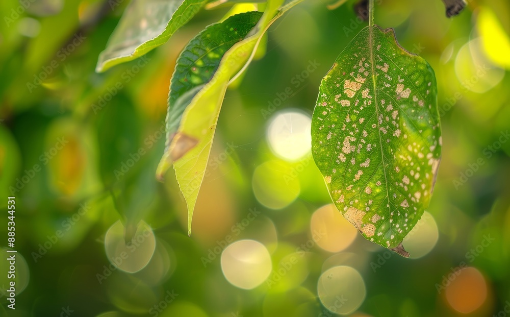 Tree disease, rust spots on leaves of pears. Yellow rust disease on ...