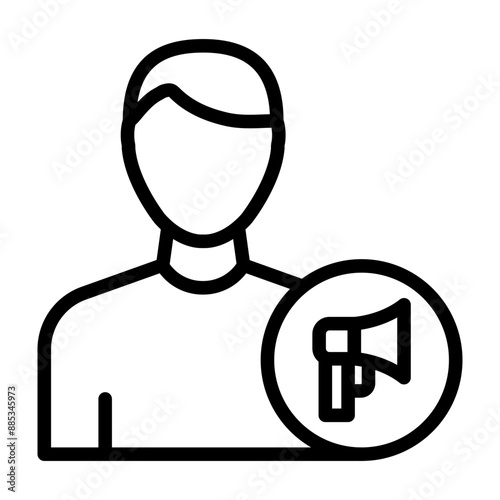 Influencer Vector Line Icon Design