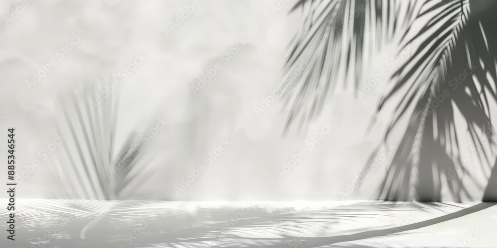 Palm Tree Shadows on White Wall Palm Tree Shadows on White Wall