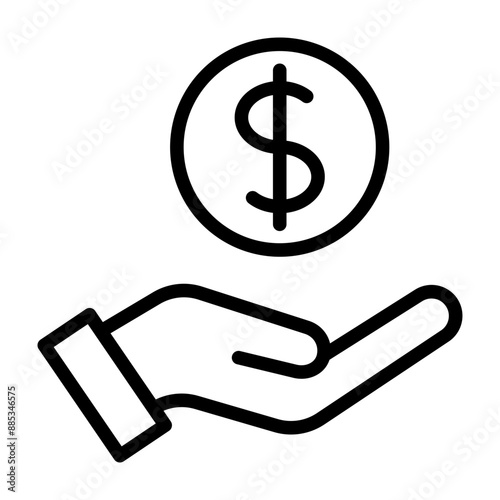 Income Vector Line Icon Design