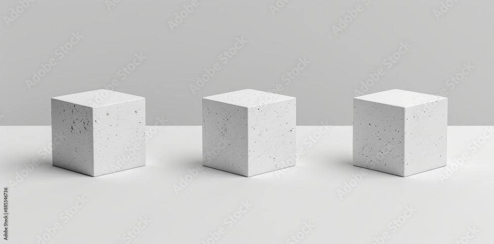 The white stone plate cosmetic podium 3d background or abstract empty product display floor platform sits on a plaster concrete pedestal backdrop with natural marble show scene. The white stone plate cosmetic podium 3d background or abstract empty product display floor platform sits on a plaster concrete pedestal backdrop with natural marble show scene.