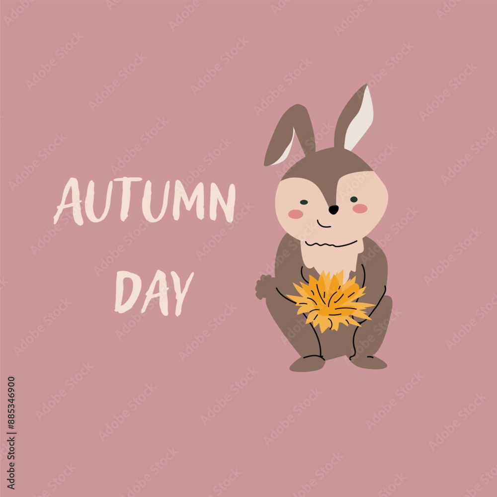 Autumn fall card template with seasonal leaves and items. Celebration design with childrens forest animal and harvest elements. Autumn fall card template with seasonal leaves and items. Celebration design with childrens forest animal and harvest elements.