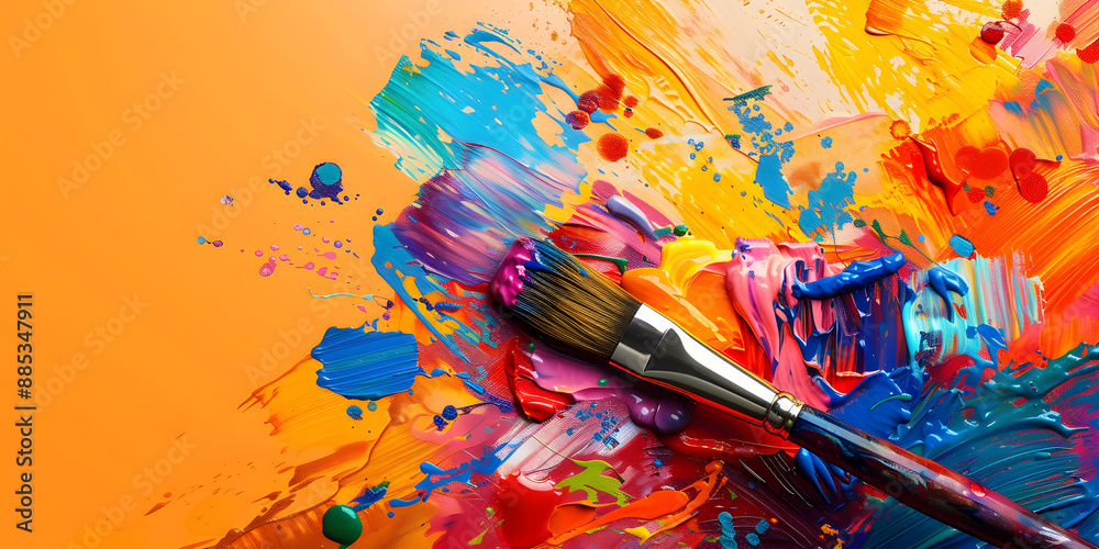 Fototapeta premium Palette of colors on a bright background