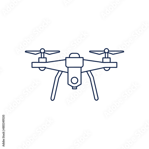 Drone outline Vector illustration, Sketch 