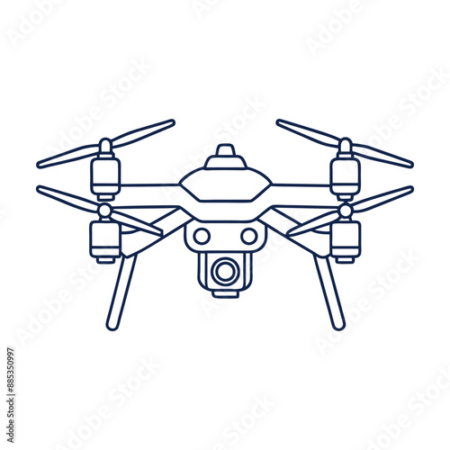 Drone outline Vector illustration, Sketch 