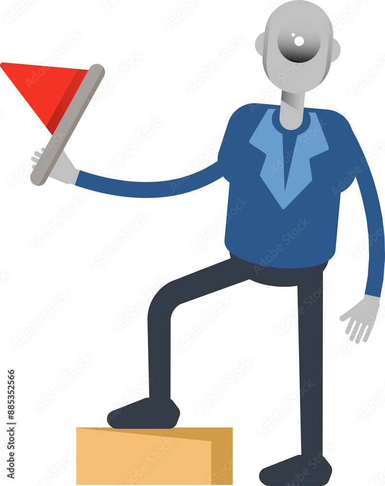 Robot Employee Character Holding Flag
Robot Employee Character Holding Flag