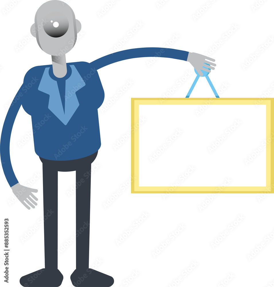 Robot Employee Character Holding Blank Signage
Robot Employee Character Holding Blank Signage