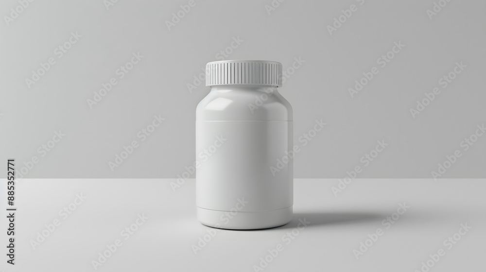 professional cgi shot of a white pill bottle, white label, no text professional cgi shot of a white pill bottle, white label, no text