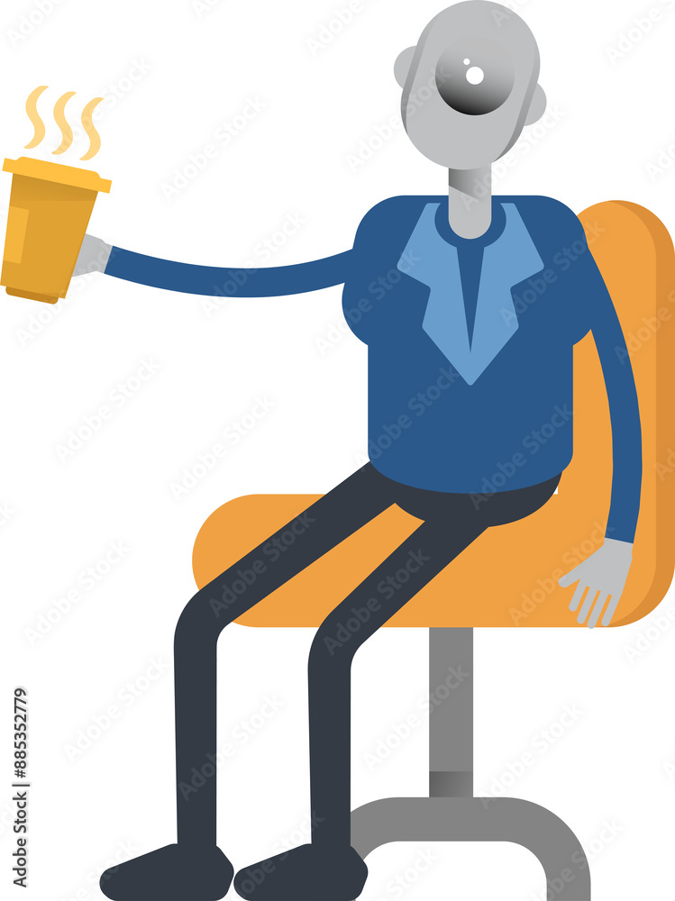Robot Employee Character Drinking Coffee
Robot Employee Character Drinking Coffee