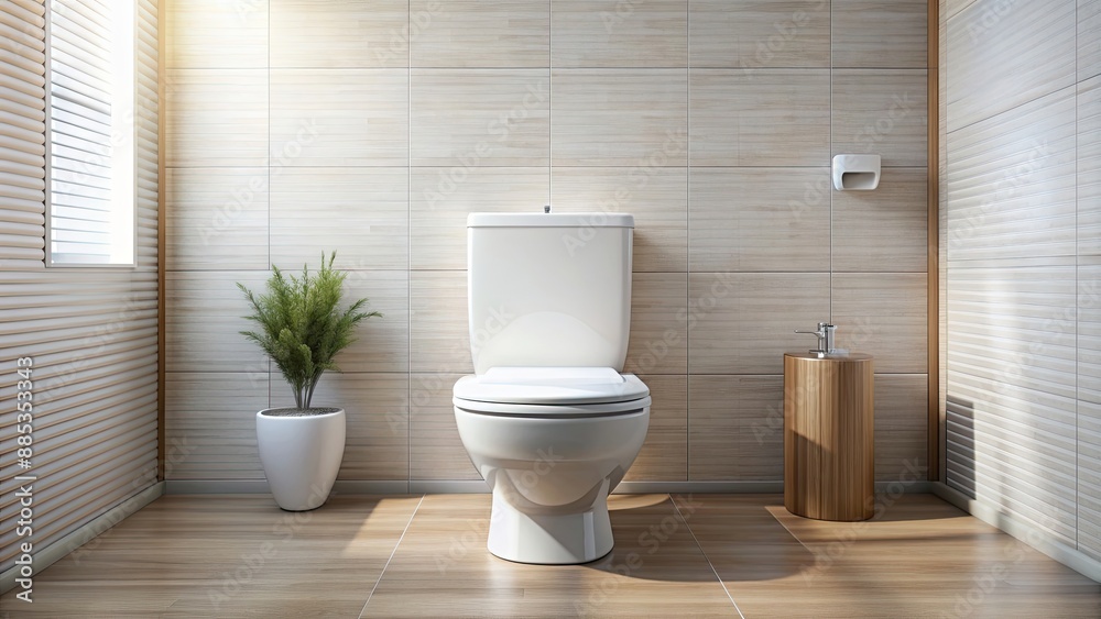 Modern white toilet in a clean bathroom , restroom, hygiene, plumbing, interior, ceramic, seat, flush, washroom