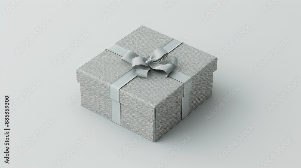 Gray gift box for jewelry isolated mockup Gray gift box for jewelry isolated mockup