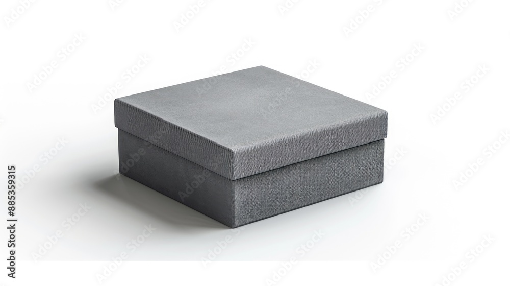 Gray gift box for jewelry isolated mockup Gray gift box for jewelry isolated mockup