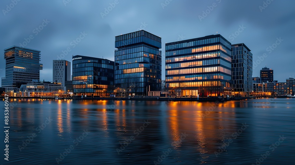 Obraz premium Business district of Amsterdam 