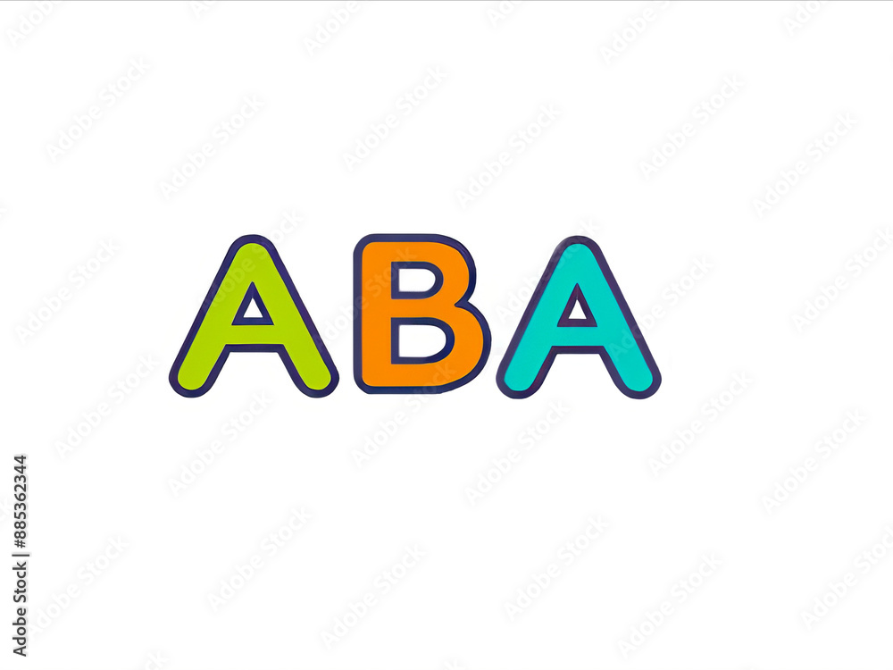 Abbreviation ABA colorful on white background