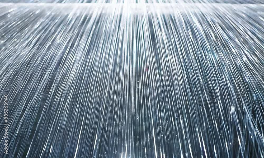Stretched foil threads shine and sparkle