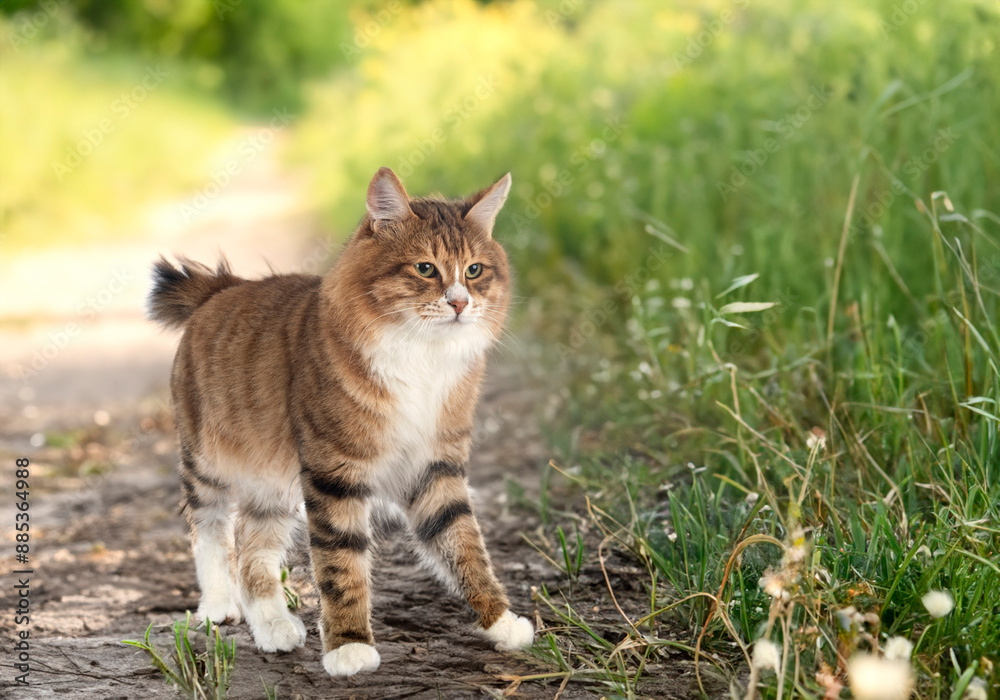 Obraz premium Kurilian Bobtail in nature