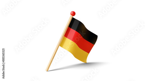 Realistic 3D German Flag, National Symbol. Isolated Vector Flag on Transparent Background, Symbolizing Germany and National Pride for Creative Projects
