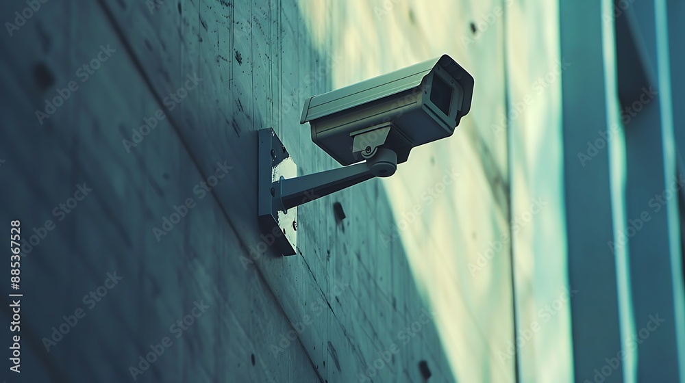Security Camera Mounted on a Wall Security Camera Mounted on a Wall