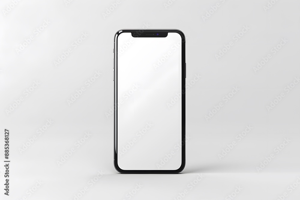 Modern Smartphone with Blank Screen on Minimalist Background Modern Smartphone with Blank Screen on Minimalist Background