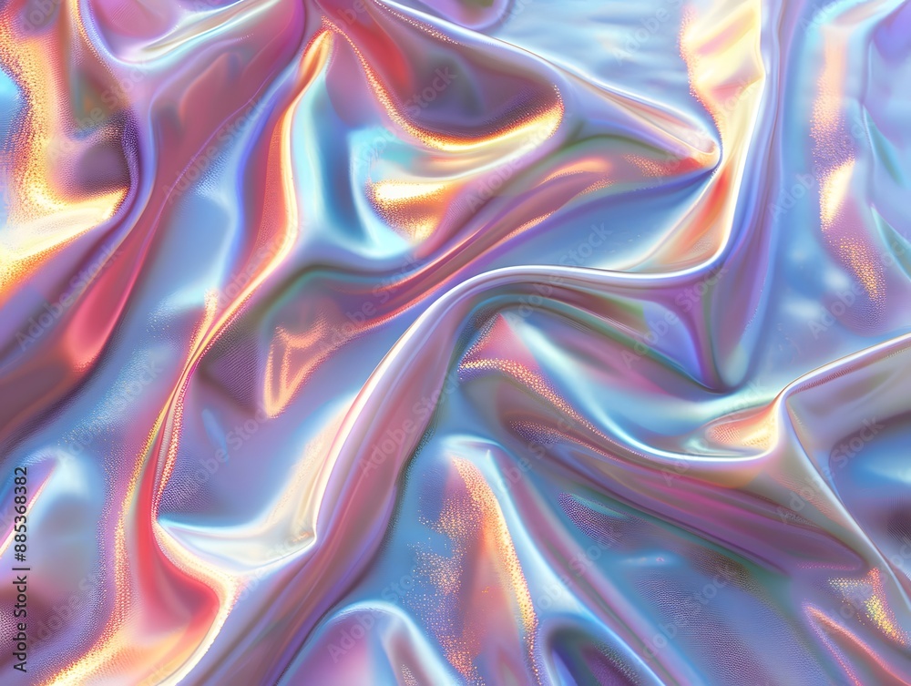 Obraz premium Iridescent Fabric with Shimmering Pastel Colors