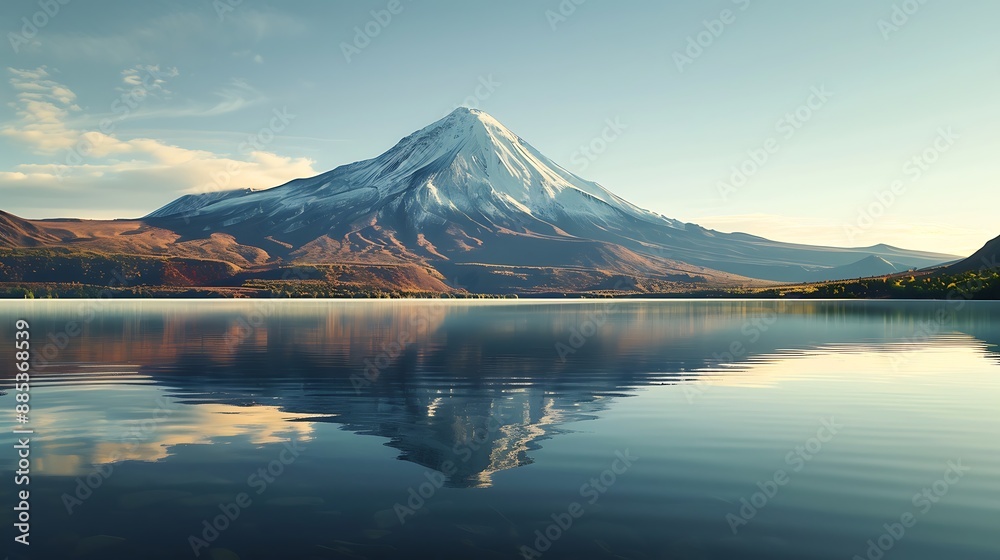 Majestic Mountain Reflected in a Calm Lake Majestic Mountain Reflected in a Calm Lake