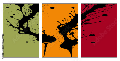 Set of 3 Abstract pattern. Illustration for printing on wall decorations. For use in graphics.