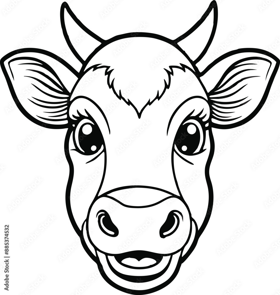 custom made wallpaper toronto digitalHand drawn cow line art illustration