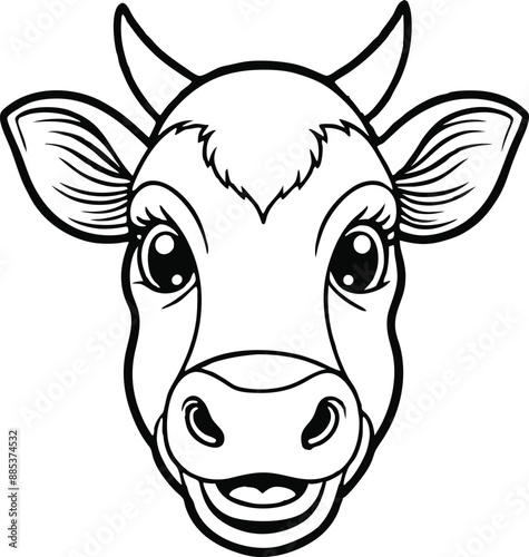 Wallpaper Mural Hand drawn cow line art illustration Torontodigital.ca