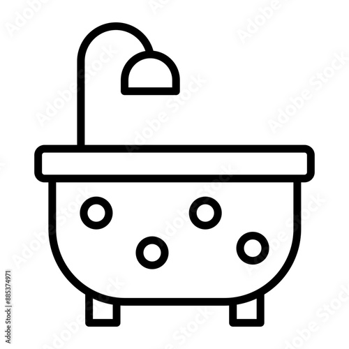 Bathtub Vector Line Icon
