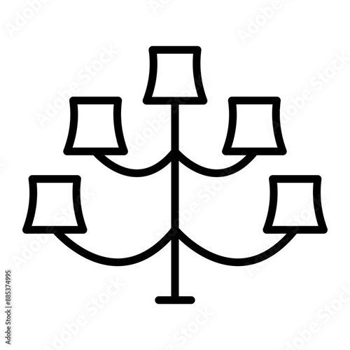 Chandelier Vector Line Icon