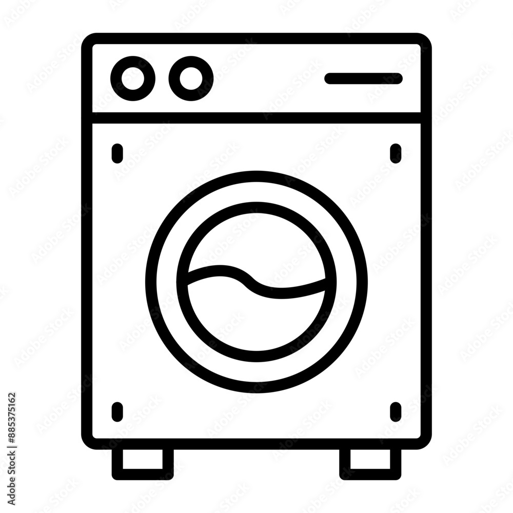 Washing Machine Vector Line Icon Washing Machine Vector Line Icon