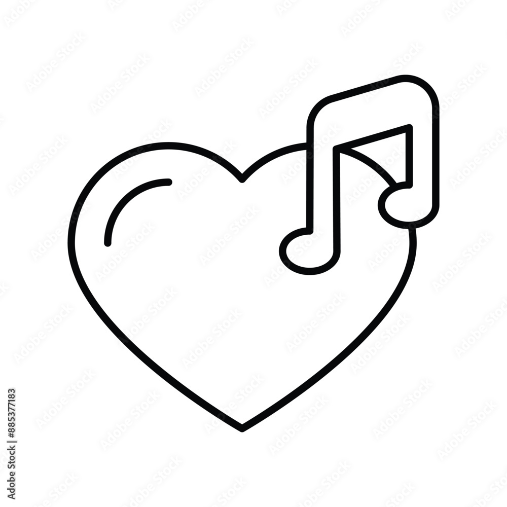 music line icon with white background vector stock illustration music line icon with white background vector stock illustration