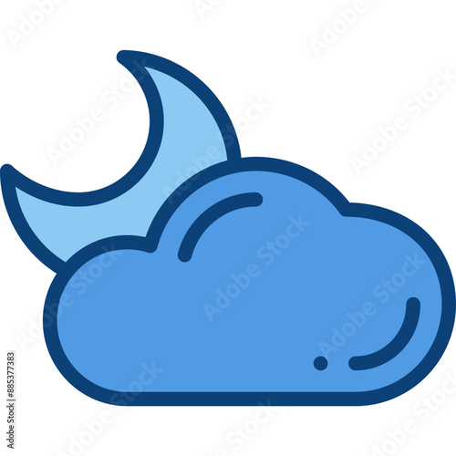 cloudy night two tone icon