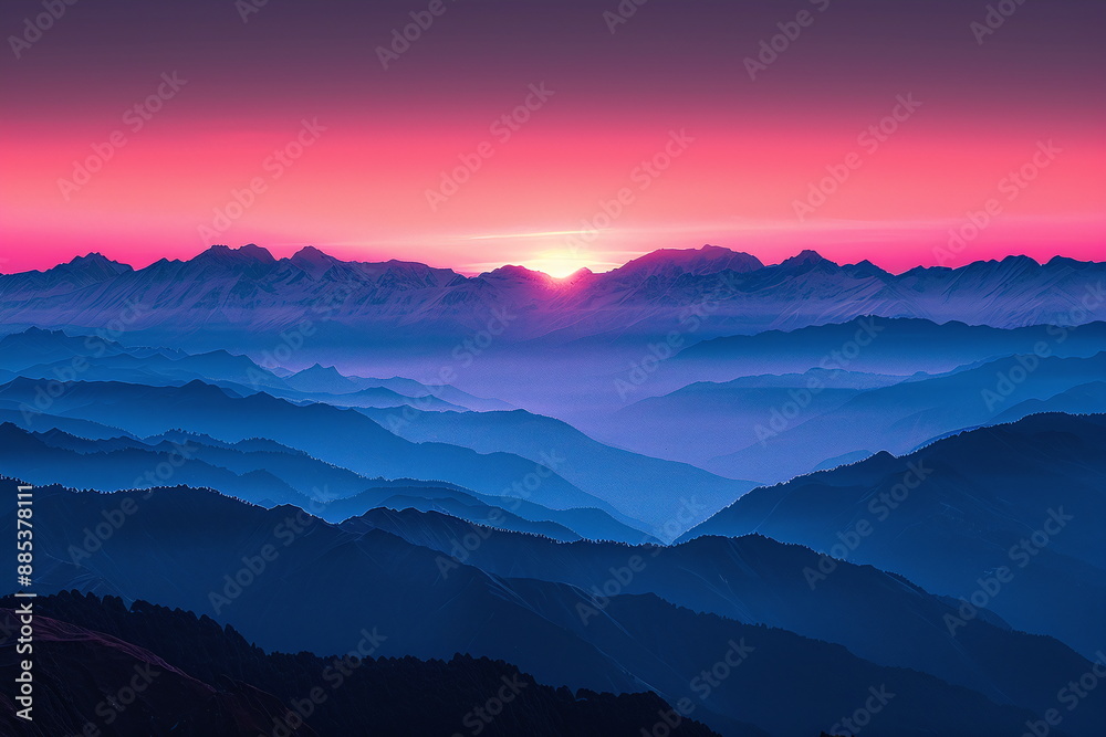 Fictional Himalayan Peaks Awash in Dawn's Glow Generated by AI Fictional Himalayan Peaks Awash in Dawn's Glow Generated by AI