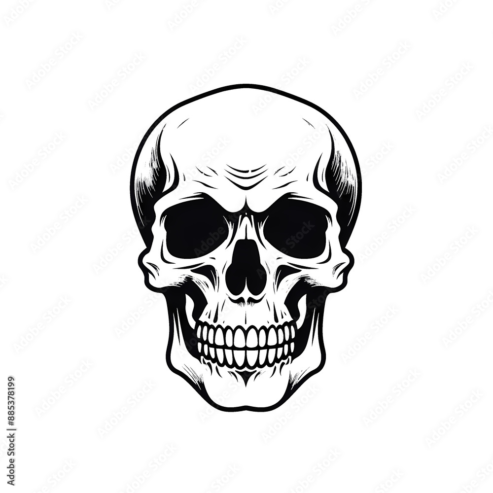 Human skull icon - Black outlines Human skull icon - Black outlines