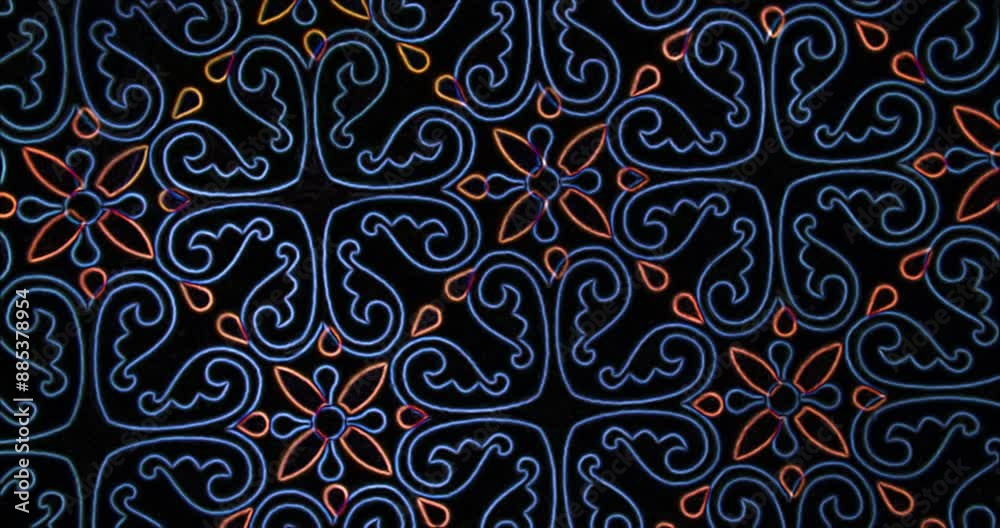 Slow Pattern rotation, seamless loop. Hypnotic, mesmerizing backdrop template. Backdrop for art, exhibition