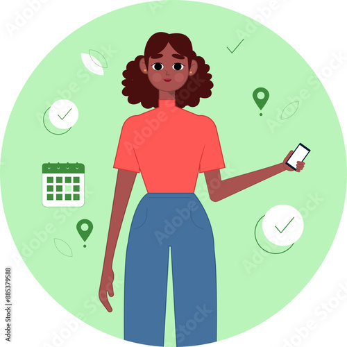 A business woman holding a cellphone