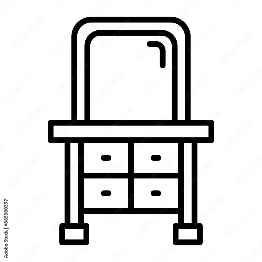 Dressing Table Vector Line Icon Dressing Table Vector Line Icon