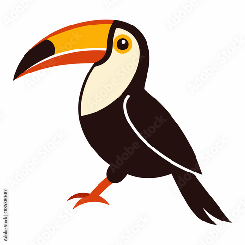 A Toucan Bird vector art illustration, isolated white background (3)
