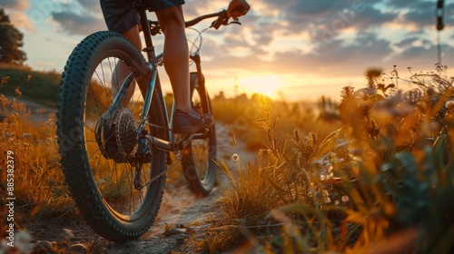 Wallpaper Mural Sports, cycling, and rural bicycle training, workout, and exercise in nature. Fitness, cyclist, and mountain biker for freedom, adventure, and dirt road riding Torontodigital.ca