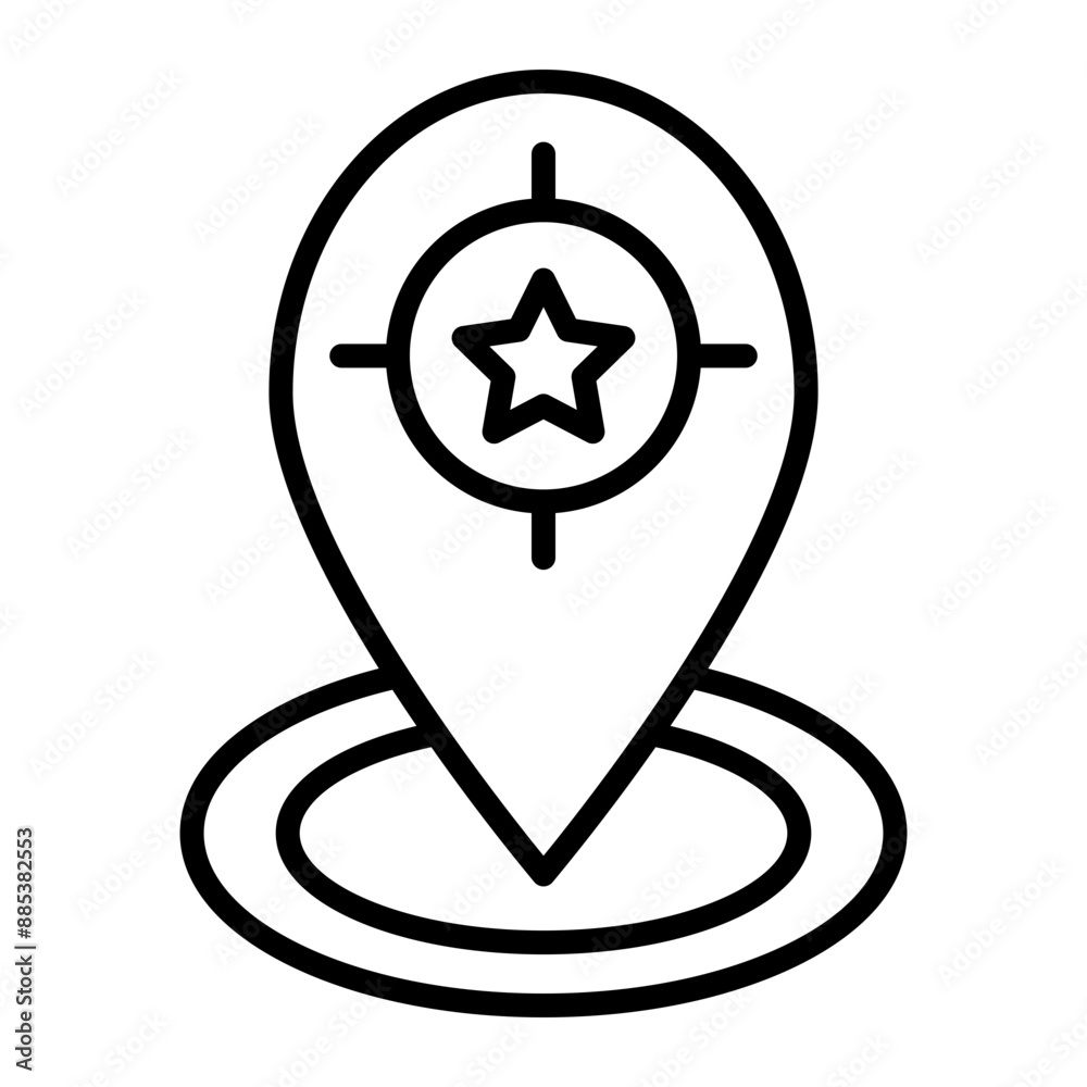 Favorite Destination Vector Line Icon Favorite Destination Vector Line Icon
