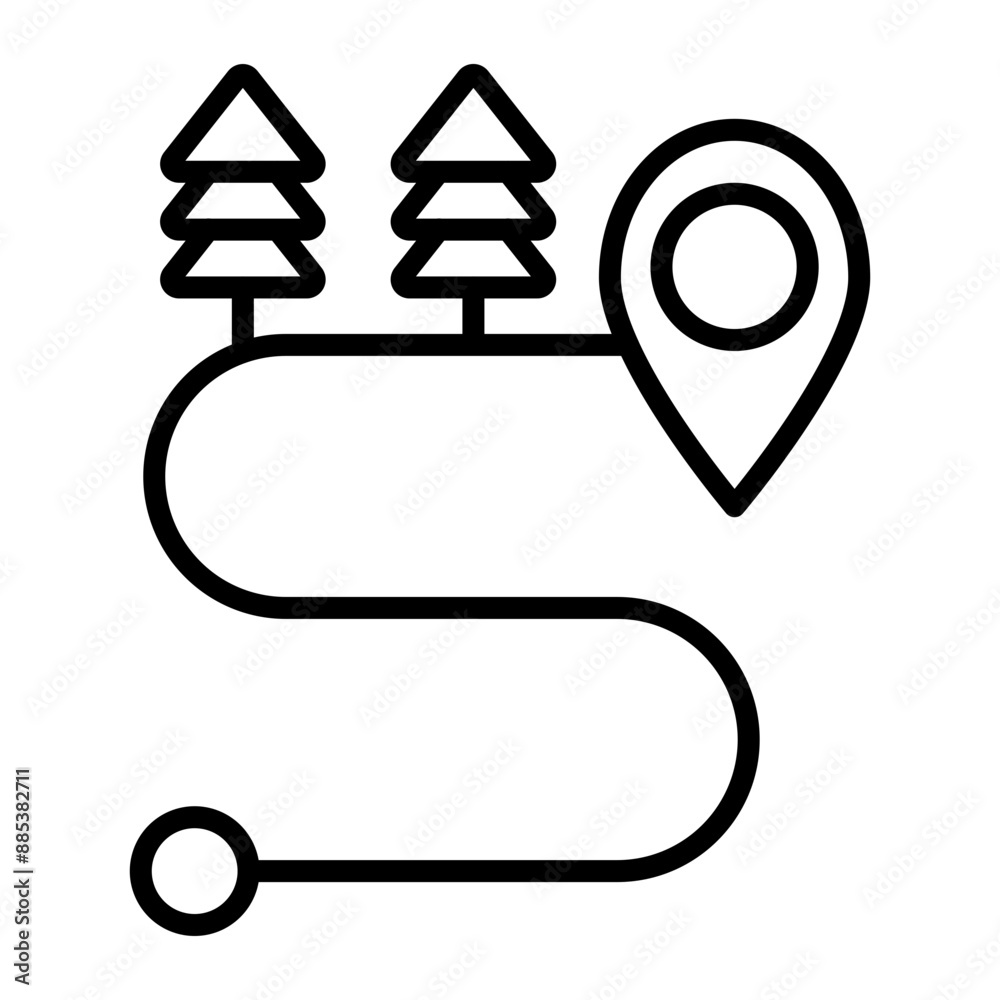 Sealed Road Vector Line Icon Sealed Road Vector Line Icon