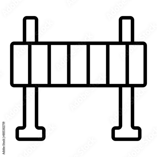 Road Obstruction Vector Line Icon