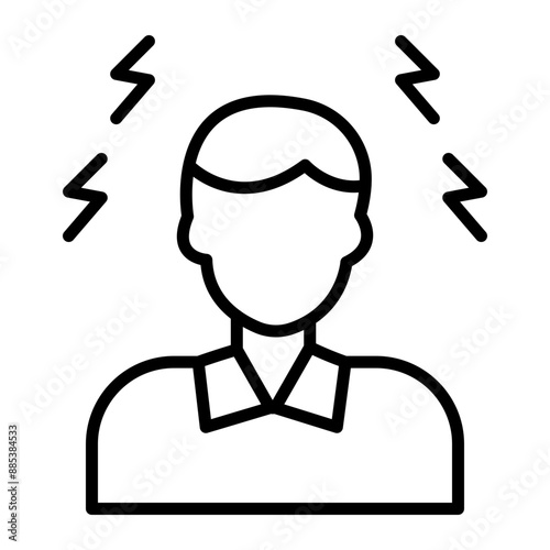 Headache Vector Line Icon