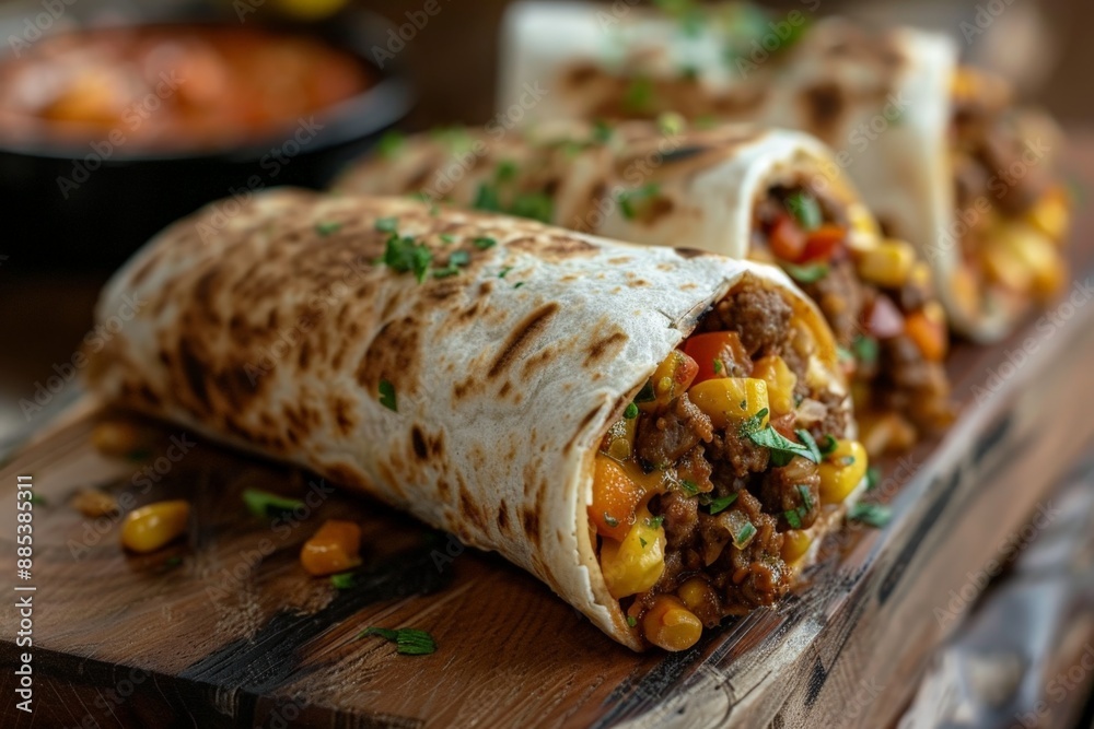 Burritos with fillings unraveling Burritos with fillings unraveling