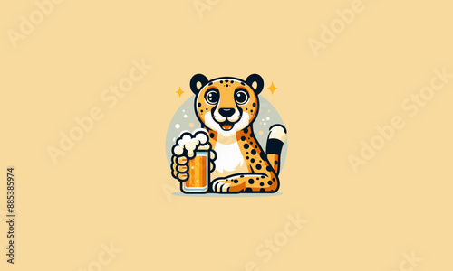 cheetah character vector illustration flat design