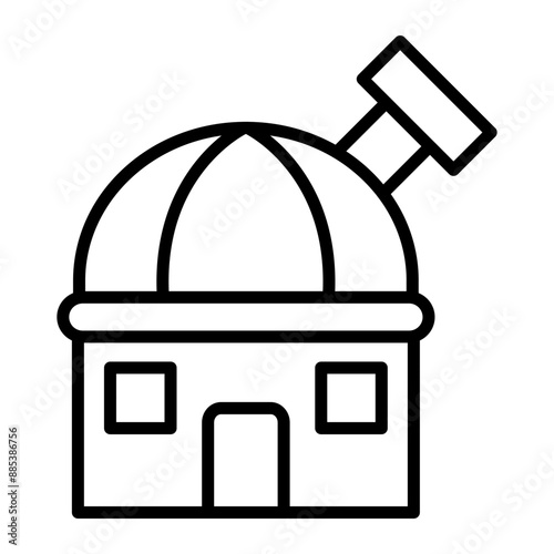 Observatory Vector Line Icon