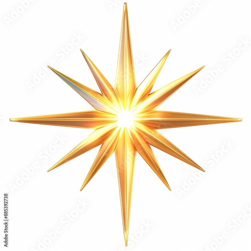 A 3D star of Bethlehem clipart Christian symbol
