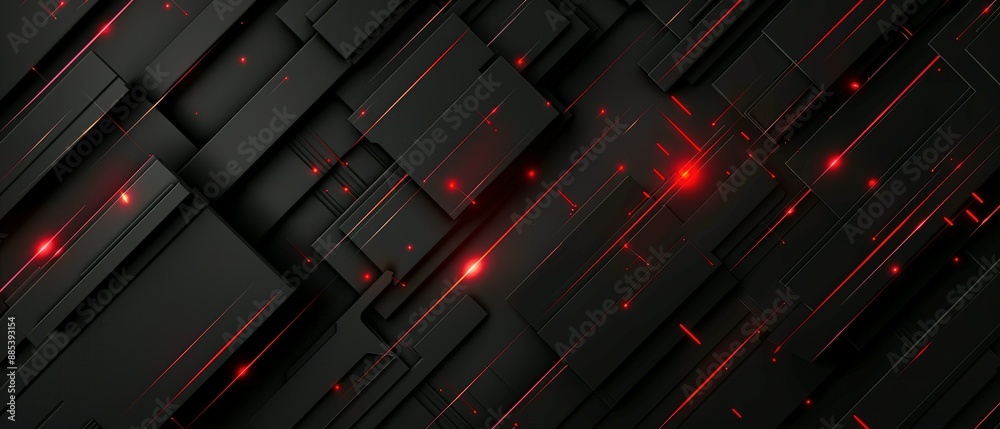 Dark red glowing tech geometric shapes abstract background Dark red glowing tech geometric shapes abstract background